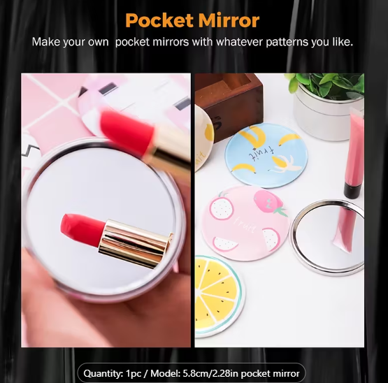 Personalized Customized Small Makeup Mirror.
