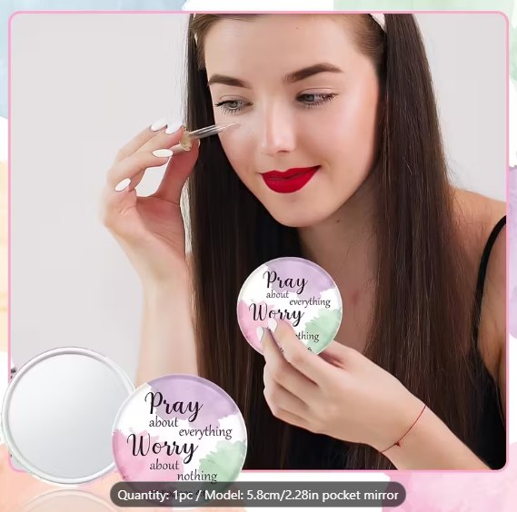 Personalized Customized Small Makeup Mirror.