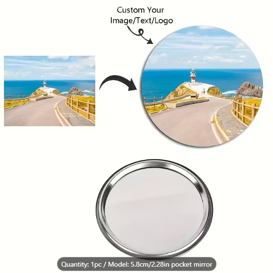 Personalized Customized Small Makeup Mirror.
